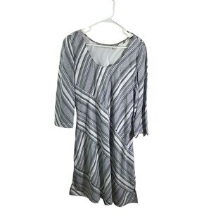 Soft Surroundings Linen Blend Dress Stripes